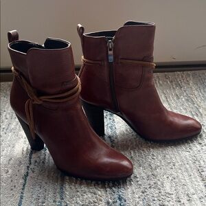 Ecco Brown Ankle Booties